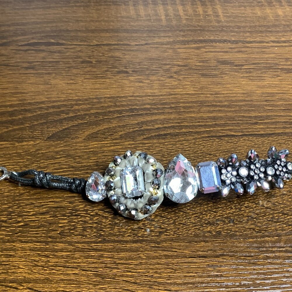 RUSH by Denis & Charles Gunmetal and Crystal Bracelet